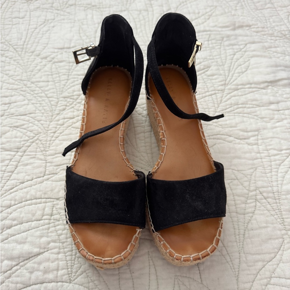 Kelly & Katie Black Suede Espadrilles